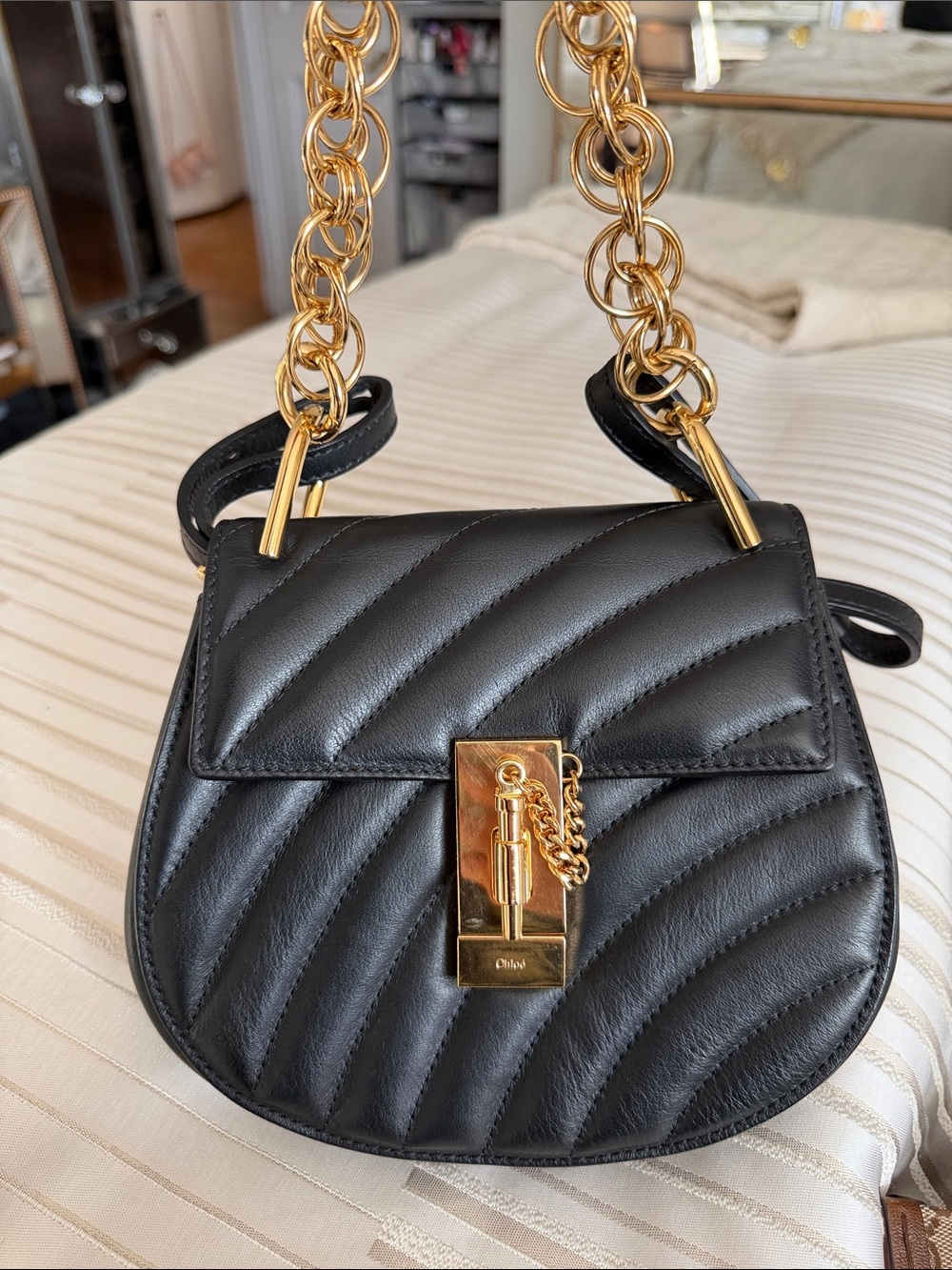 Chloe Drew bag with gold chain